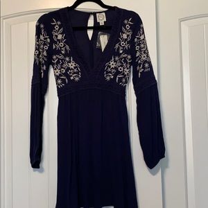 Beautiful embroidered floral long sleeve dress